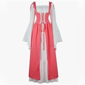 Coral Pink and White two-piece Renaissance festival dress